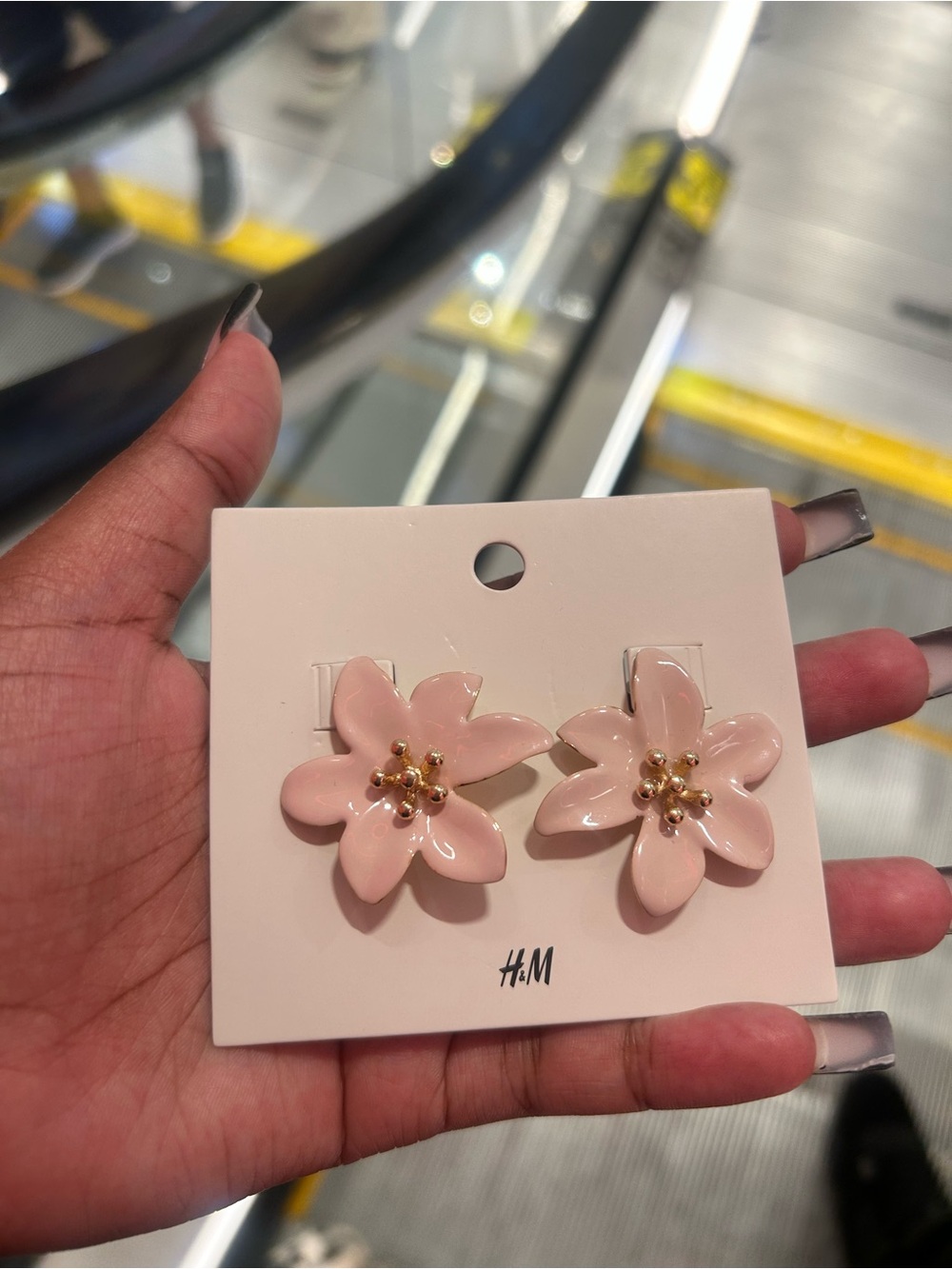H&M Blush Pink Floral Hair Clips